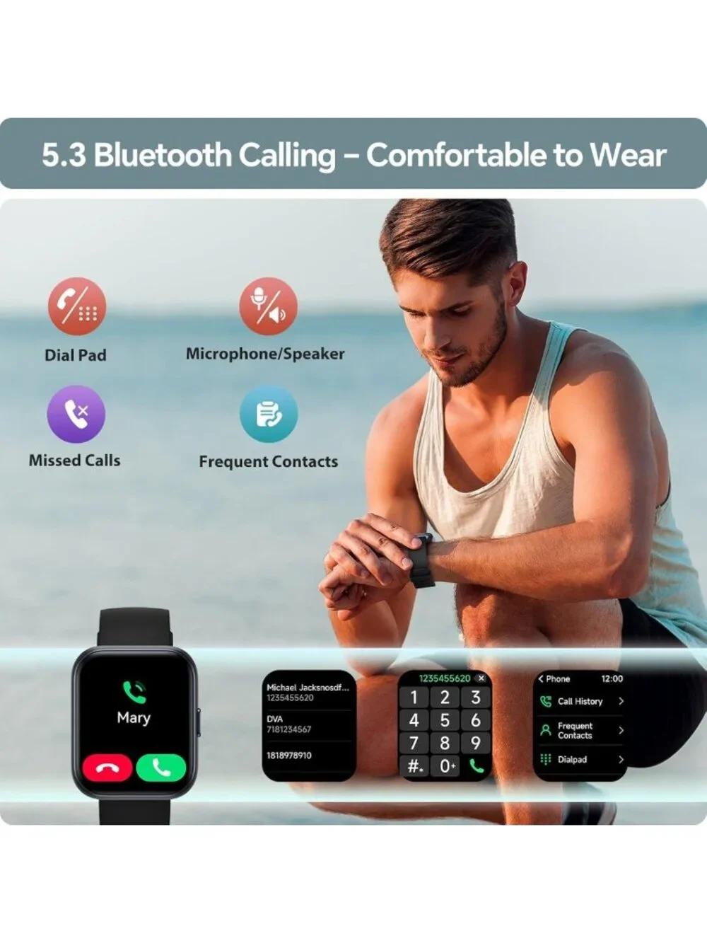 Waterproof Smart Watch for Fitness Tracking, Heart Rate & Sleep Monitor, 120